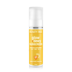 Beauty Tree Glow + Dewy Sunscreen Gel with SPF 50 ++++ | For Sun Protection | For Glowing Skin | UVA /UVB Protection | Women & Men 50 ml