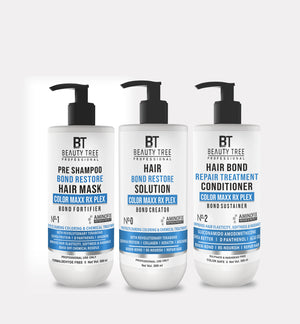Beauty Tree Professional Color Maxx Rx Hair Bond Treatment, Sustainer & Conditioner Set Pro Treatments For Damaged, Dry & Frizzy Hair | Hair Bond Repair | For Women & Men 1500 ml