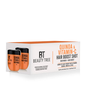 Beauty Tree Professional Quinoa Vitamin C Hair Boost Shot Complete Hair Repair Treatment | For Salon Smooth Straight hair | For Men and Women (35+35) 70 ml