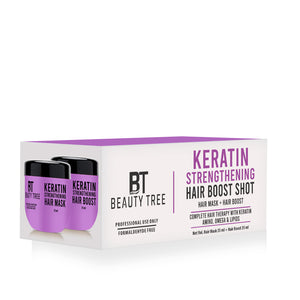 Beauty Tree Professional Keratin Hair Boost Shot Complete Hair Repair Treatment | For Salon Smooth Straight Hair | For Men and Women (35+35) 70 ml
