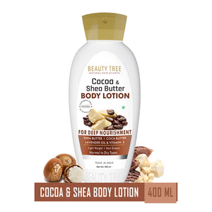 Beauty Tree Cocoa & Shea Butter Body Lotion for deep nourishment & moisturisation 400 ml