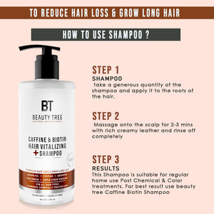 Beauty Tree Caffeine Biotin Hair Vitalizing Shampoo With Biotin & Onion Extract Reduces hair fall, promotes hair growth 300 ml