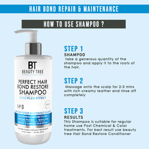 Beauty tree Perfect Hair Bond Restore Shampoo With Arginine & Hair Amino Acid to Repair Damaged Hair bond 300 ML