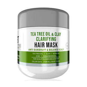 Beauty Tree Professional Tea Tree Oil and Clay Hair Mask Anti Dandruff Hair Mask, Removes build up and flakes, Deep Conditioning For Women & Men 500 ml