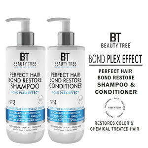 Beauty Tree Perfect Hair Bond Restore Shampoo & Conditioner With Arginine & Hair Amino Acid to Repair Damaged Hair bond 600(300X2) ml
