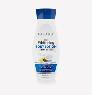 Beauty Tree Whitening Body Lotion SPF 30++ Body Lotion Mulberry, Lemon Oil & Vitamin E & B3 | For Skin Lightening | SPF Lotion | Women & Men 200 ml