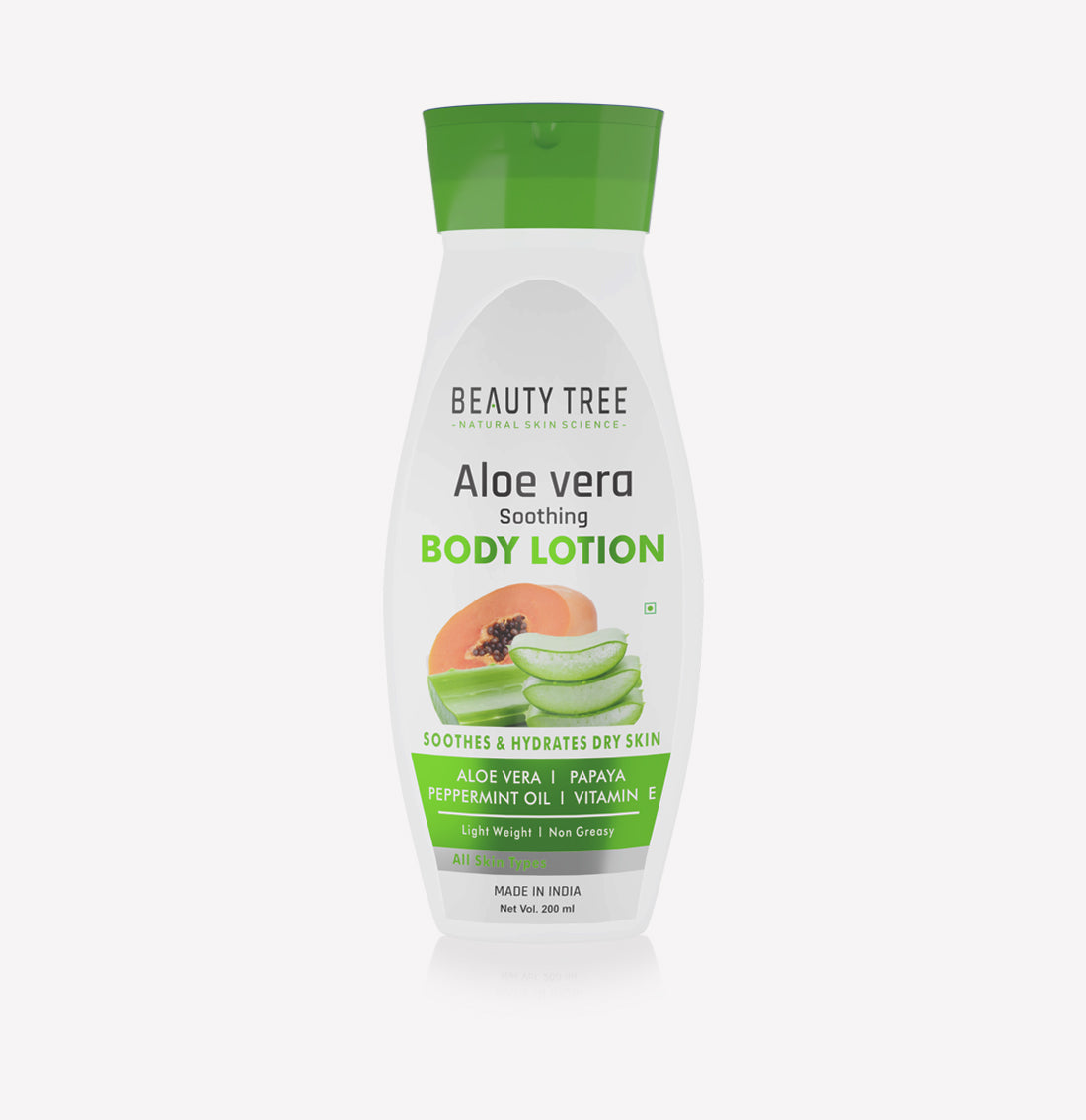 Beauty Tree Skin Aloe Vera Body Lotion with Aloe Vera & Papaya | Hydrating Moisturizing Soothing Skin | For Women & Men 200 ml