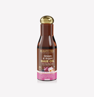 Beauty Tree Onion & Argan Hair Oil with Organic Moroccan Argan Oil, Vitamin E & Squalene | Hair Strengthening | For Dry & Damage Hair 200 ml