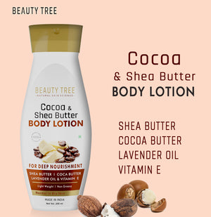 Beauty Tree Cocoa & Shea Butter Body Lotion Moisturizer | For Glowing & Soft Skin | For Women & Men 200 ml
