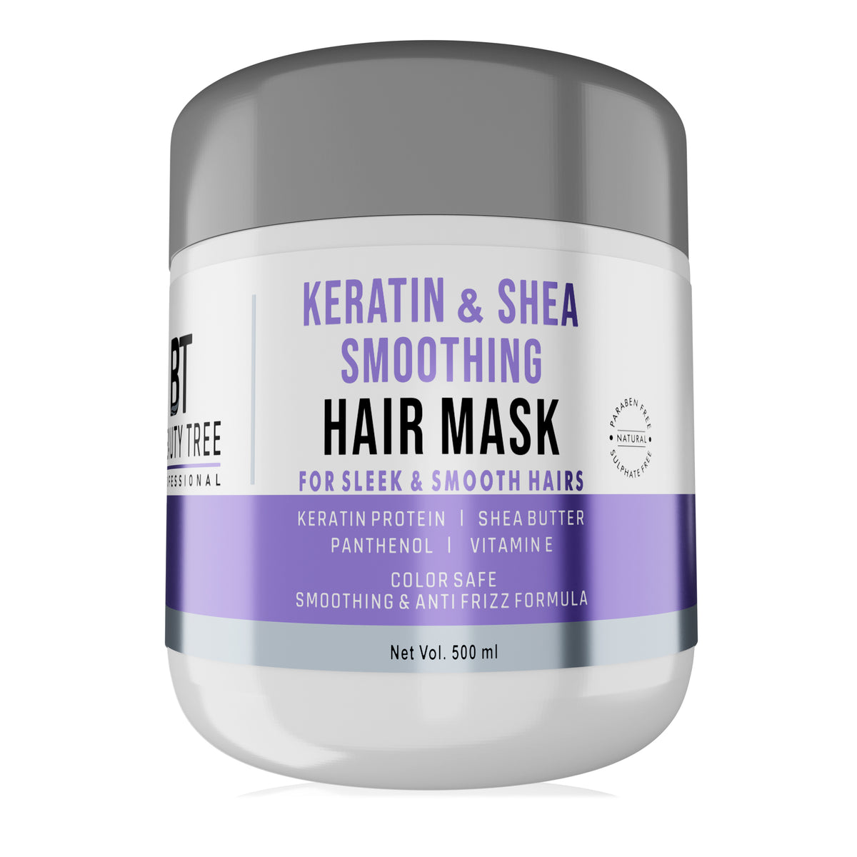 Beauty Tree Professional Keratin & Shea Smoothening Hair Mask | Keratin Hair Cream For Women & Men 500 ml