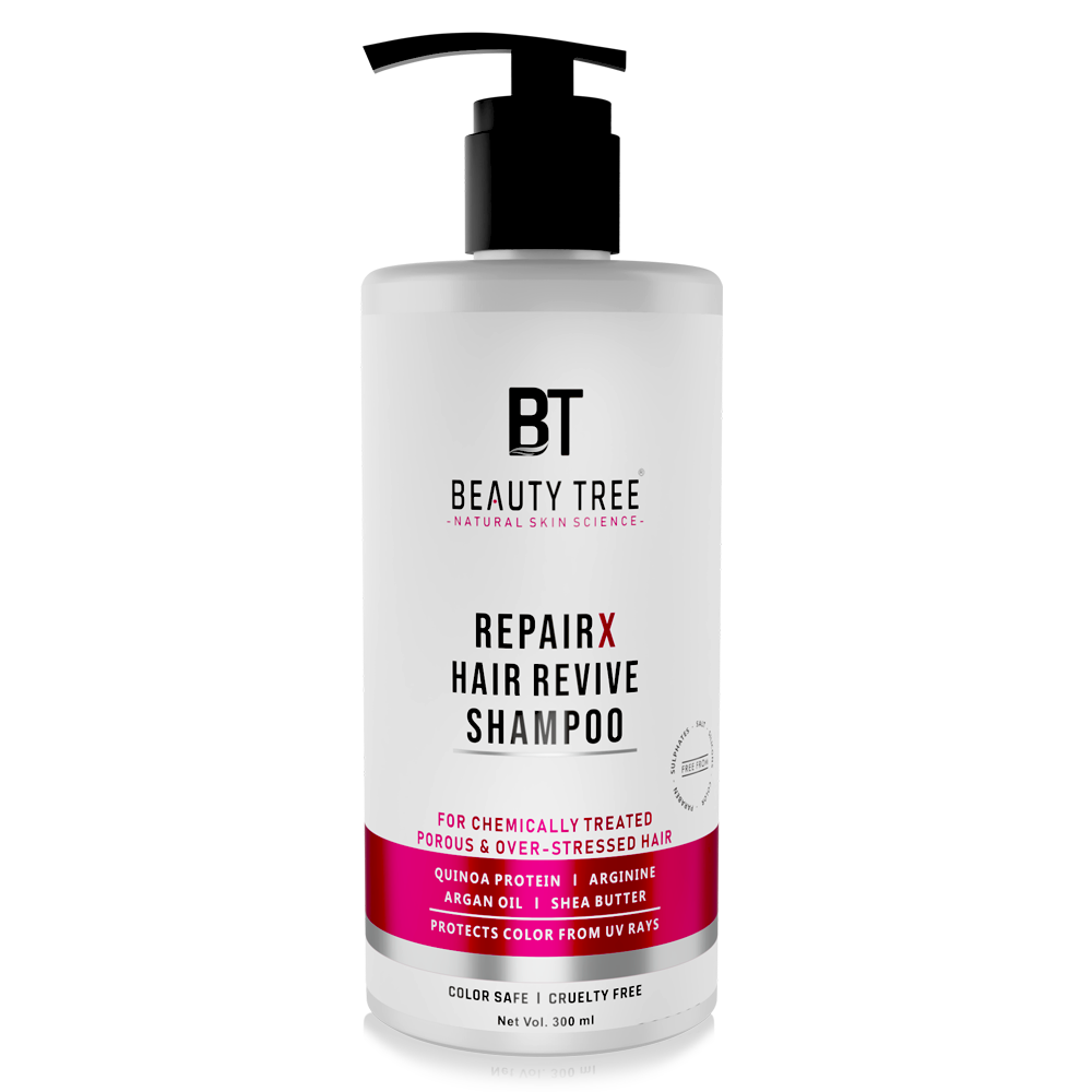 Beauty Tree Repairx Revive Hair Shampoo | Strengthening and Repairing Hair | pH Balanced | Sulphate Free Shampoo For Women & Men 300 ml