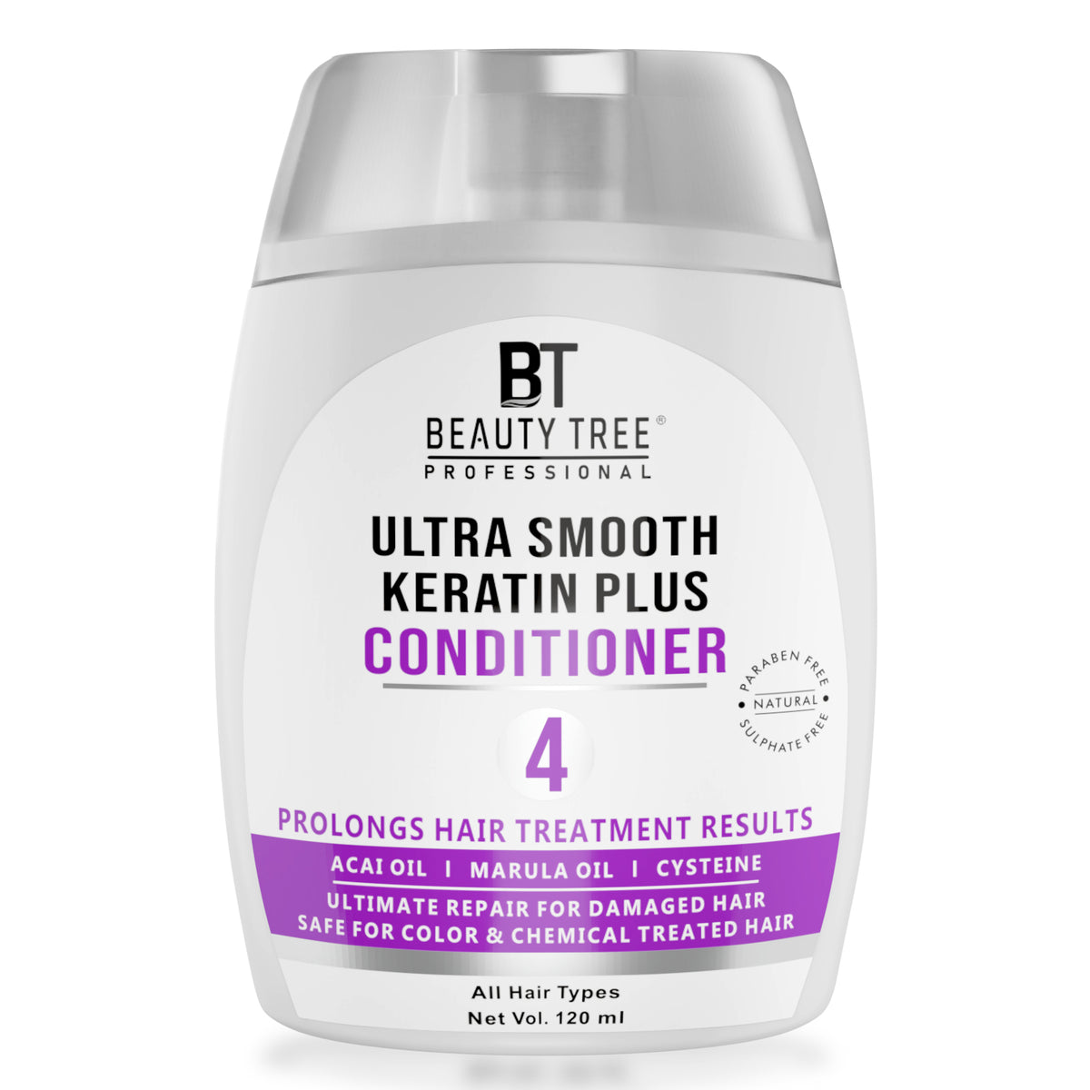 Beauty tree Ultra smooth keratin plus cream hair Conditioner | for Dry & Damaged Hair | Conditioner for Strengthening and Repairing Hair, With Wheat Protein, For Men & Women 120 ml