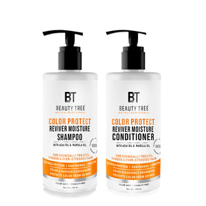 Beauty Tree Color Protect Reviver Moisture Hair Shampoo and Conditioner With Quinoa Protein, Acai & Marula oil Color & Chemically Treated hair Shampoo & Conditioner (300X2)ml