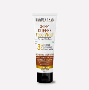 Beauty Tree 3 in1 Coffee Face Wash | De Tan Face Wash | For Tan Removal | For Women & Men 100 ml