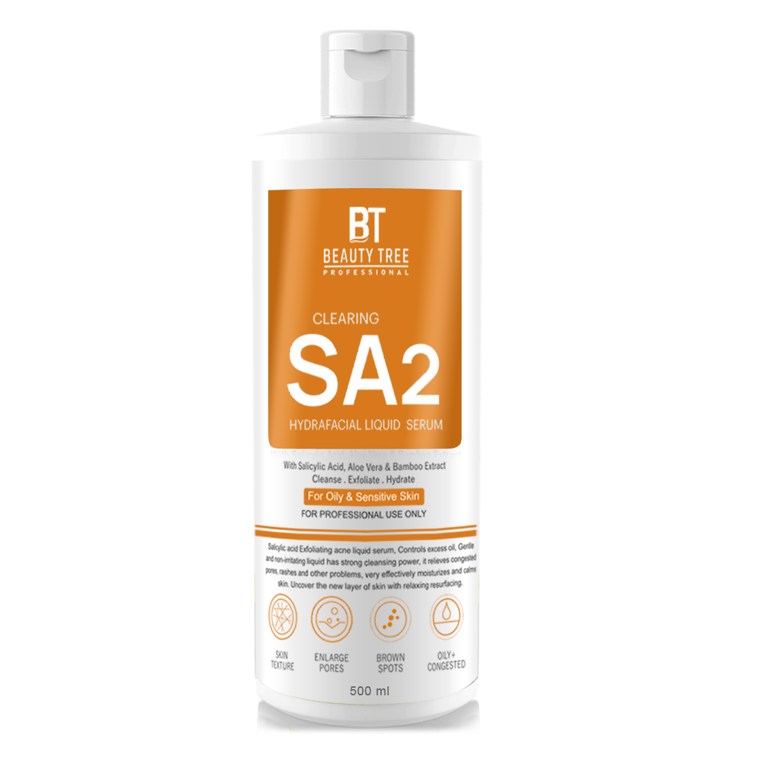 Beauty Tree Professionals Clearing SA2 Hydrafacial Liquid Face Serum | Gentle Cleansing | Exfoliation Serum for Women & Men 500 ml