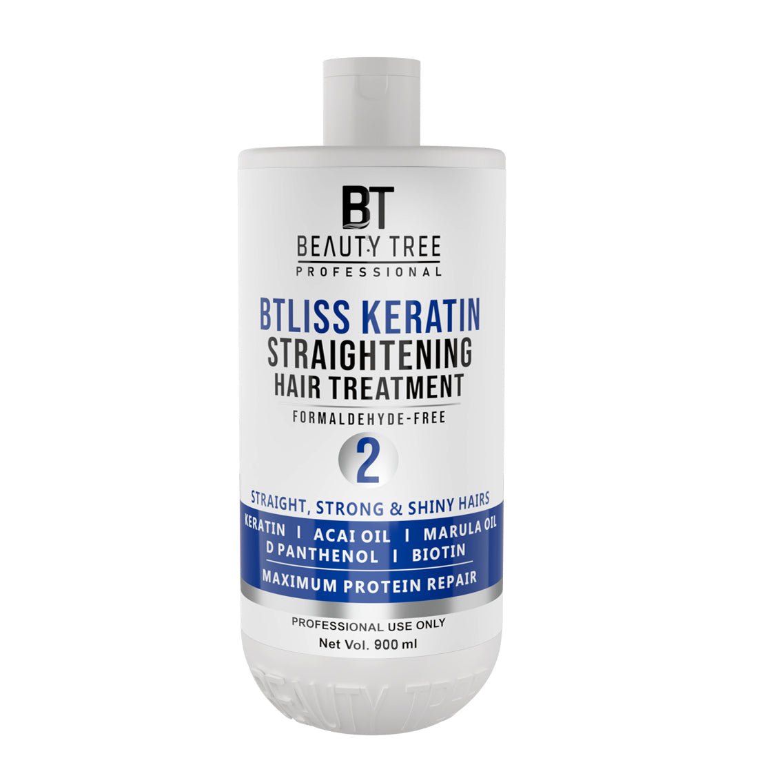 Beauty Tree BTliss Hair Straightening Keratin Treatment Formaldehyde Free, Professional Hair Treatment For Salon Smooth Straight Hair | Formaldehyde Free | Hair Keratin For Women & Men 900 ml
