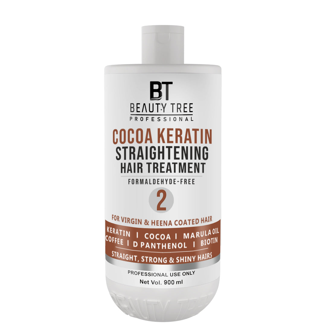 Beauty Tree Cocoa Hair Straightening Keratin Treatment with Acai & Marula Oil For Straightened Hair For Women & Men 900 ml