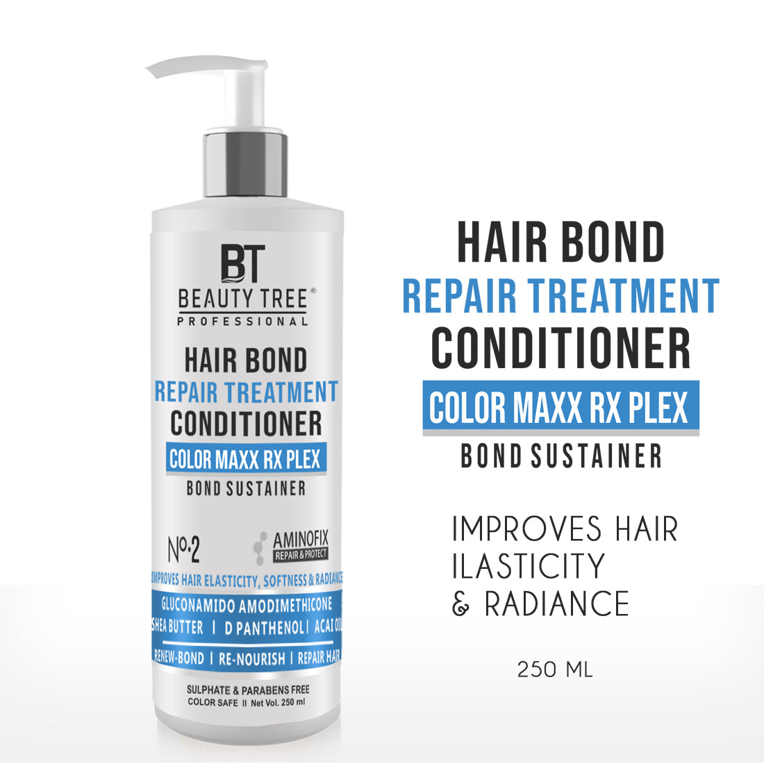 Beauty Tree Professional Color Plex Maxx Rx Bond Sustainer Hair Conditioner For Damaged, Dry & Frizzy Hair | Hair Bond Repair | For Women & Men 250 ml