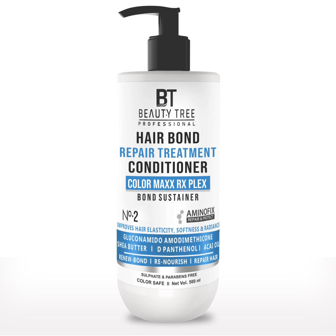 Beauty Tree Professional Color Plex Maxx Rx Bond Sustainer Hair Conditioner For Damaged, Dry & Frizzy Hair | Hair Bond Repair | For Women & Men 500 ml