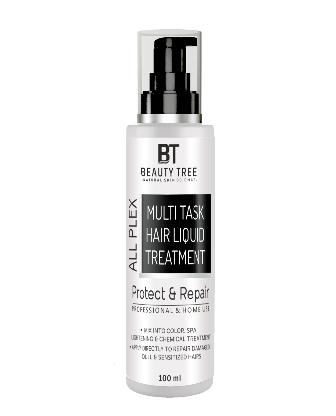 Beauty Tree Multi task Liquid Hair Treatment Protects & Strengthens Hair During Coloring, Lightening, Spa & Hair Straightening Procedure | For Damaged, Dry & Frizzy Hair | For Women & Men 100 ml