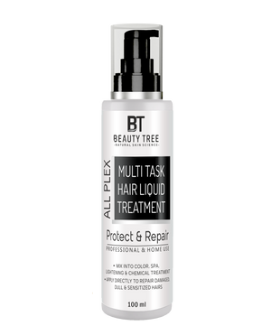 Beauty Tree Multi task Liquid Hair Treatment Protects & Strengthens Hair During Coloring, Lightening, Spa & Hair Straightening Procedure | For Damaged, Dry & Frizzy Hair | For Women & Men 100 ml