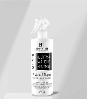 Beauty Tree Multi task Liquid Hair Treatment Protects & Strengthens Hair During Coloring, Lightening, Spa & Hair Straightening Procedure | For Damaged, Dry & Frizzy Hair | For Women & Men 200 ml