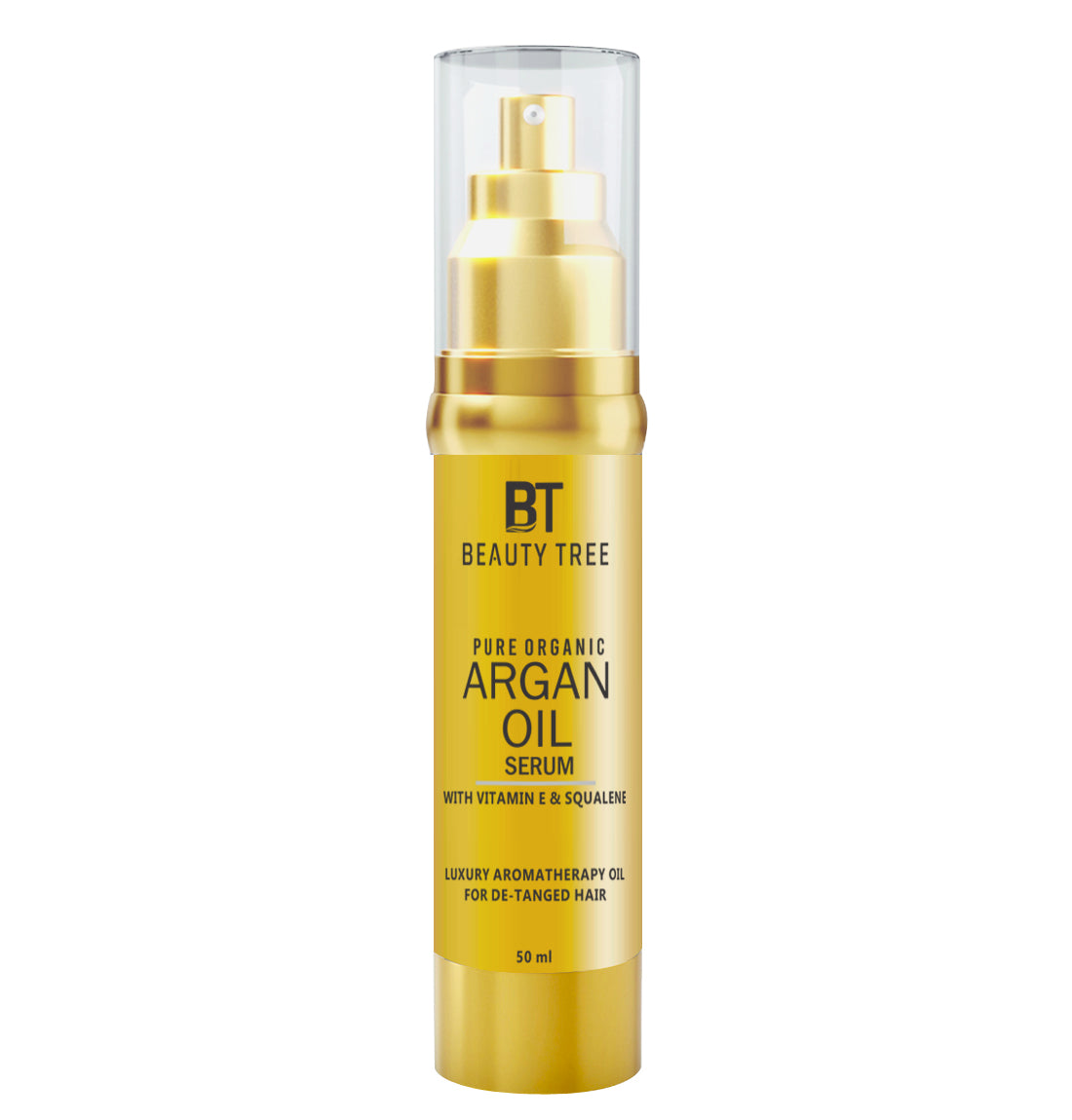 Beauty Tree Argan Oil Hair Serum with Organic Moroccan Argan Oil, Vitamin E & Squalene | Hair Strengthening | For Dry & Damage Hair | 50 ml