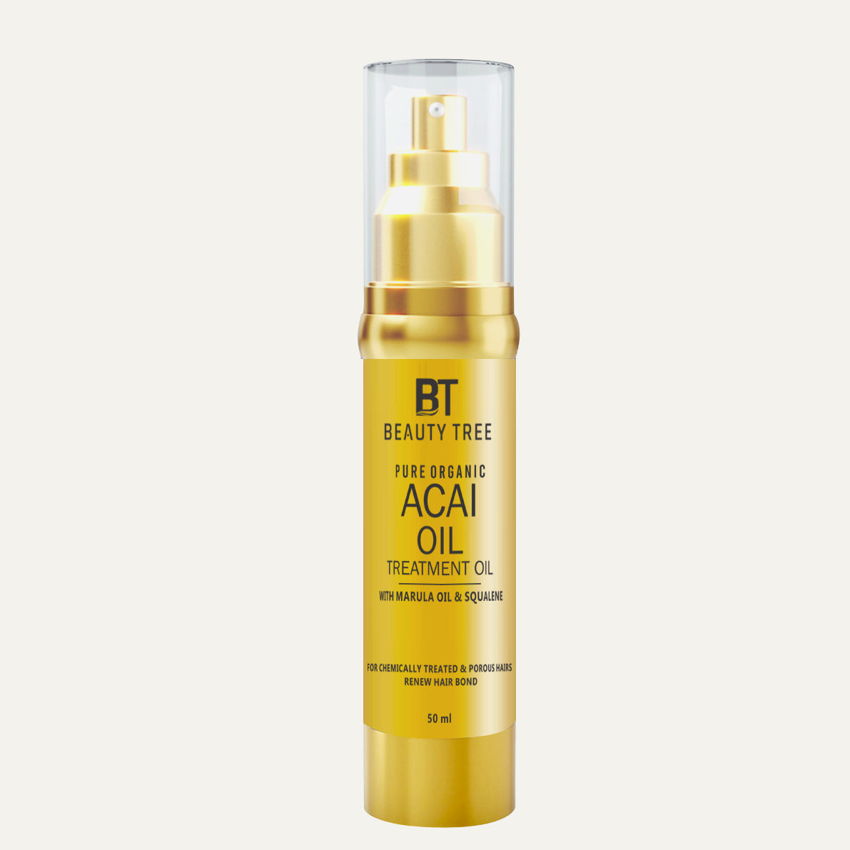 Beauty Tree Acai Oil Hair Serum with Marula Oil Vitamin E & Squalene | Protection and Shine, For Dry, Flyaway & Frizzy Hair, For Women & Men 50 ml