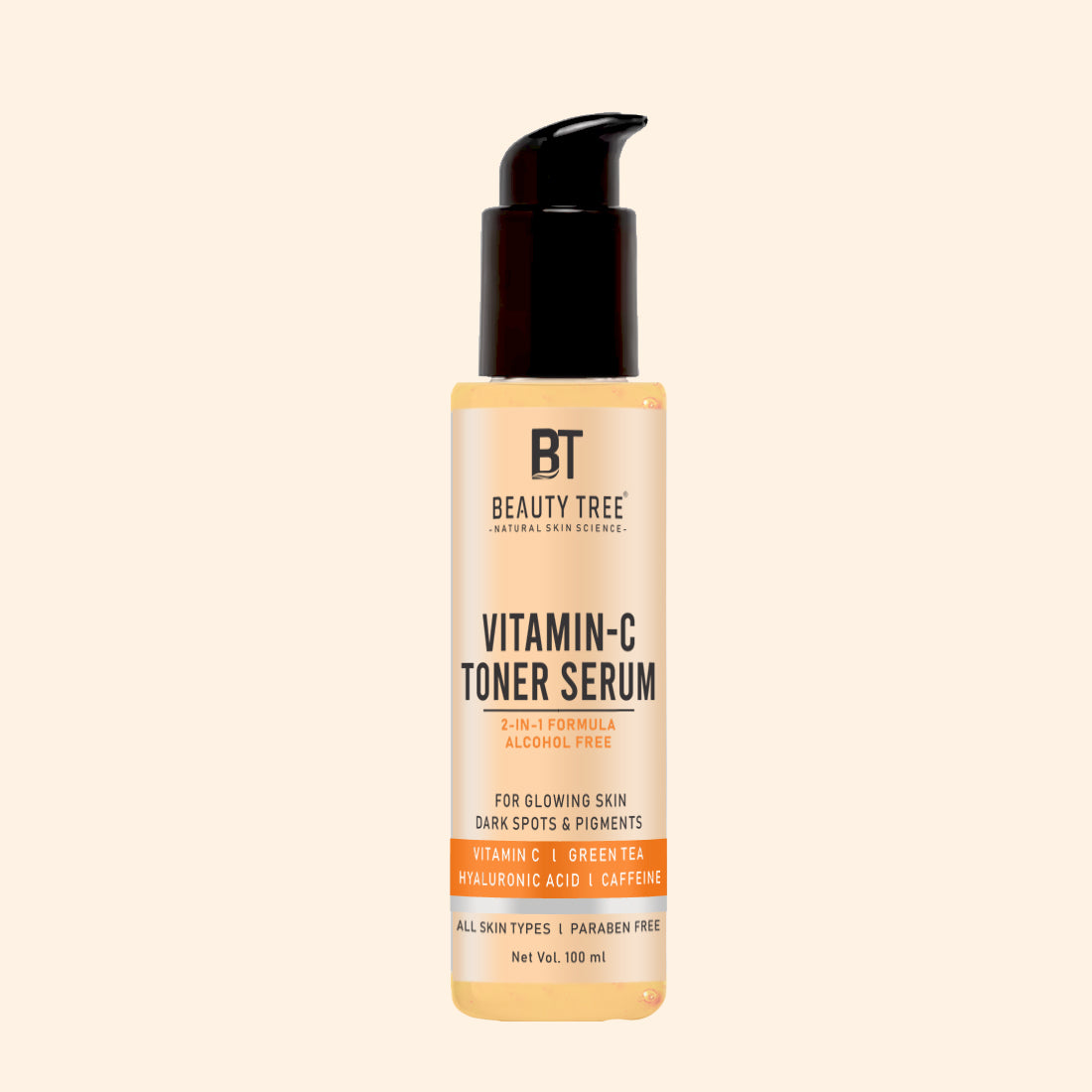Beauty Tree Vitamin C Toner-Serum for Glowing & Brightening Skin & Open Pores Tightening For All Skin types Women & Men 100 ml