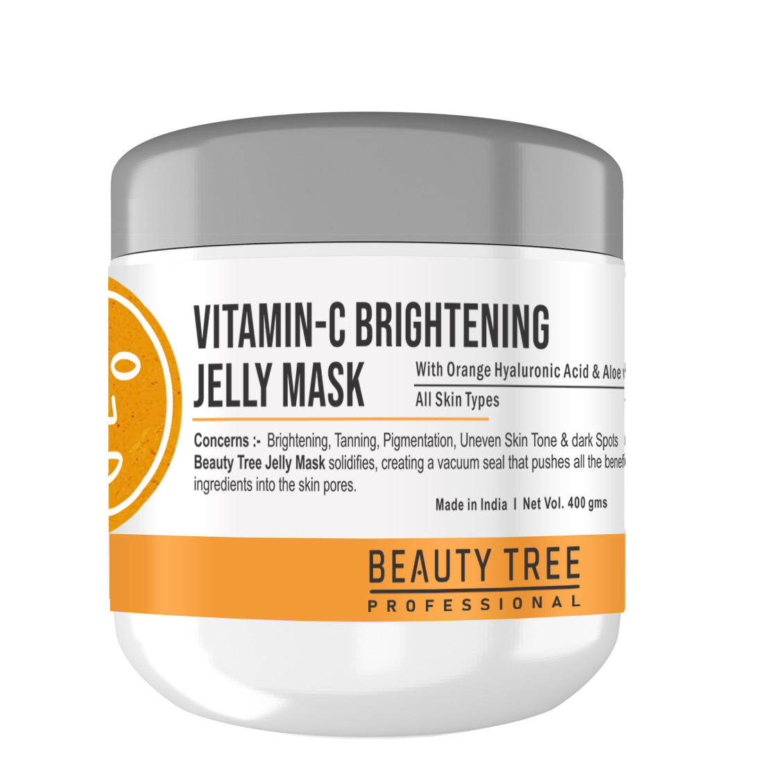 Beauty Tree Vitamin C Brightening Jelly Face Mask With Vitamin C | For Radiance & Glowing Skin | For Women & Men 400 ml