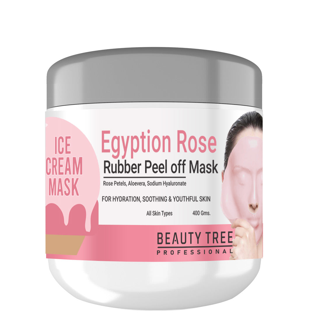 Beauty Tree Egyptian Rose Rubber Peel off Mask | Soothing, Calming & Relaxing Skin | For Women & Men 400 ml