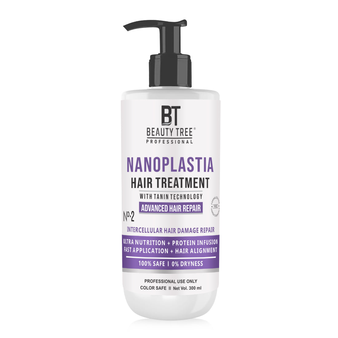 Beauty Tree Nano Plastia Hair Repair Treatment With Tannin, Acai Fruit Oil, For Collagen For Dry Frizzy & Damaged Hair Repair | For Women & Men 300 ml
