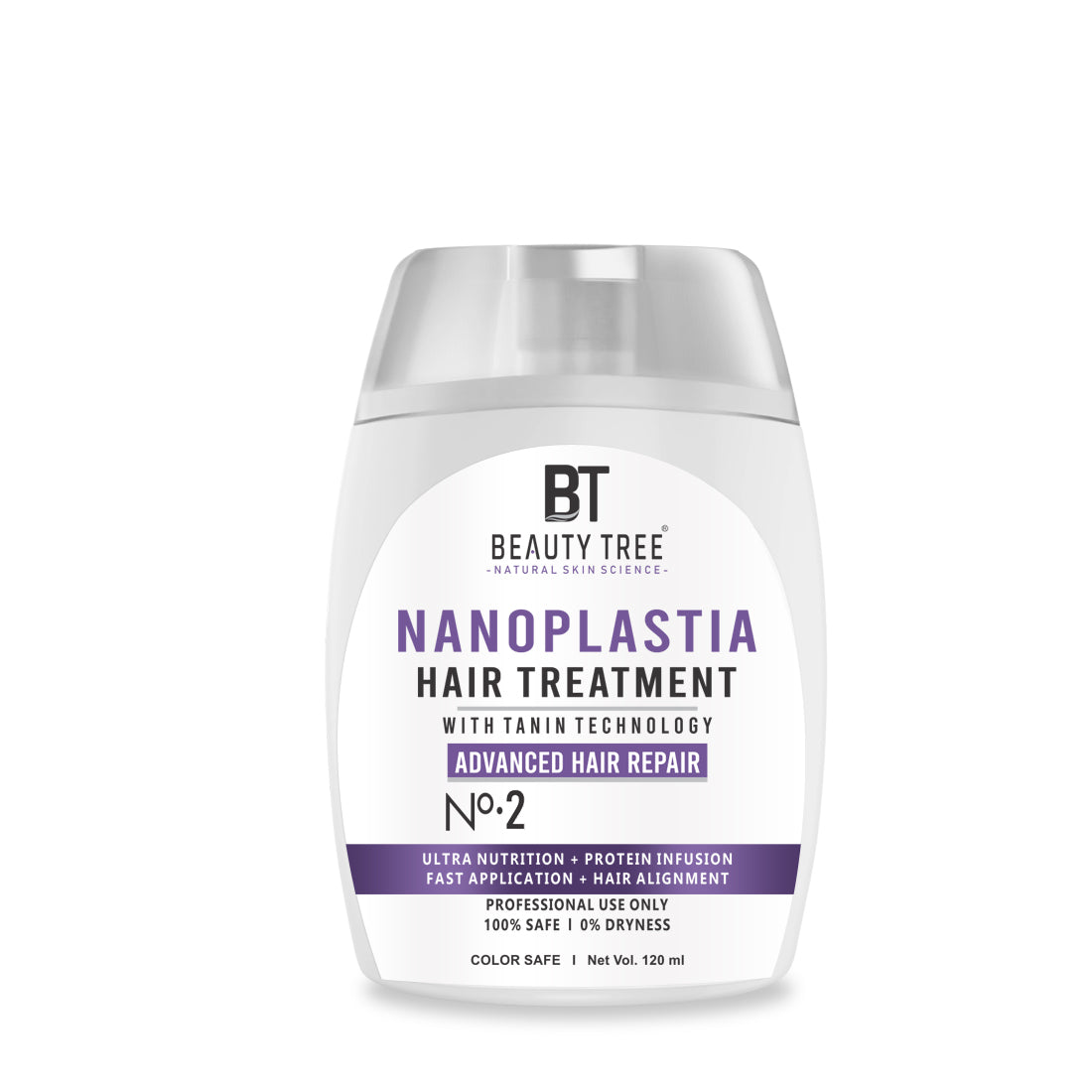 Beauty Tree Nano Plastia Hair Repair Treatment With Tannin, Acai Fruit Oil, Collagen For Dry Frizzy & Damaged Hair Repair | For Women & Men 120 ml