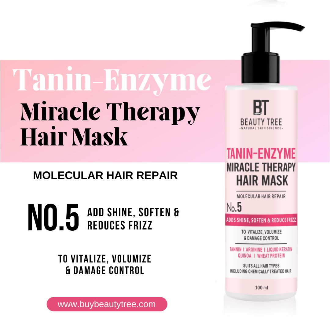 Beauty Tree Professional Tanin Enzyme Miracle Therapy hair mask No.5 With Tannin, Arginine, Liquid Keratin For provide smoothing, deep hydration 100 ml