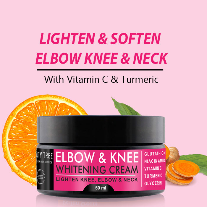Beauty Tree Elbow and Knee Whitening Body Cream with Glutathione, Vitamin C & Turmeric Oil | Tan Removal | Dark Knees and Elbows | For Women & Men 50 ml