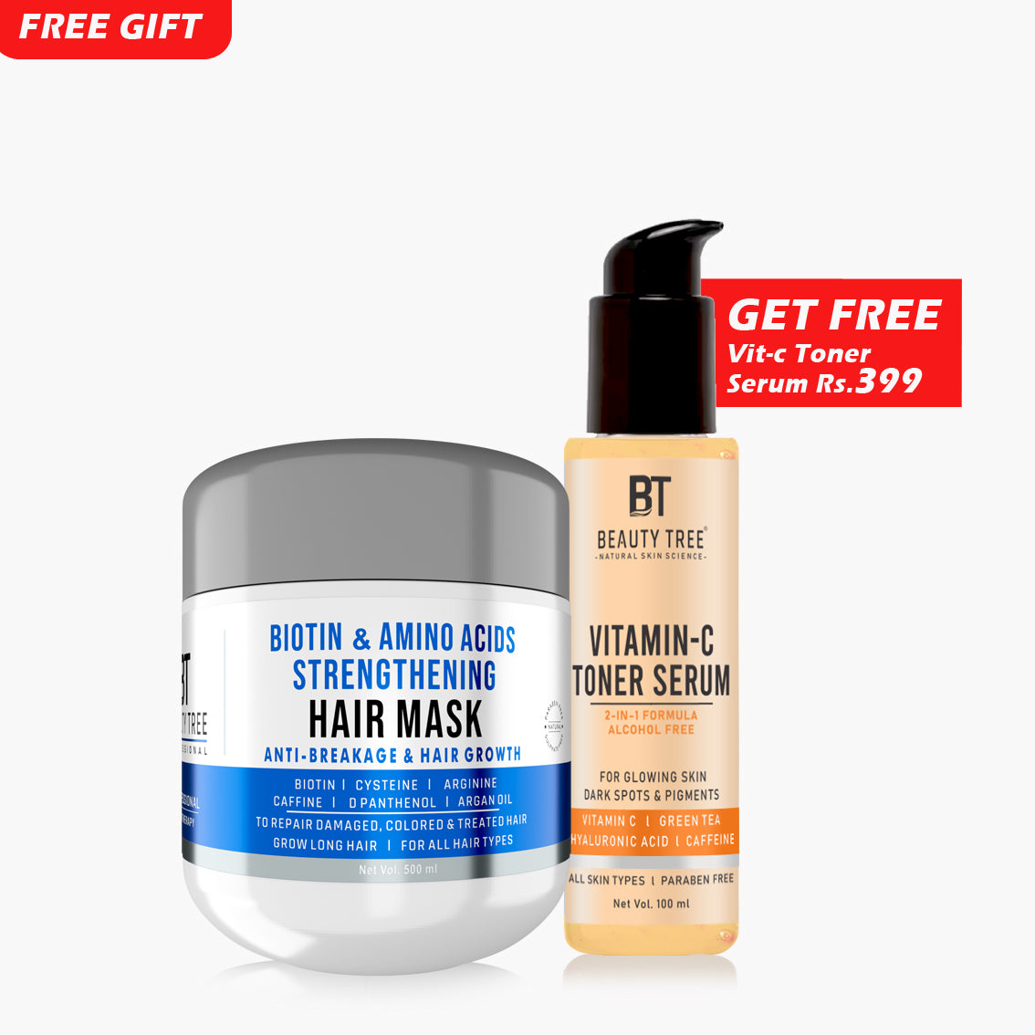 Beauty Tree Professional Biotin & Amino Acids Strengthening Hair Mask | Keratin Hair Cream For Women & Men 500 ml