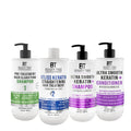 Btliss Keratin Straightening Hair Treatment Formaldehyde Free, Professional Hair Treatment For Salon Smooth Straight Hair | Hair Keratin For Women & Men 900 ml (Sx4)(FREE Hair Bond Repair Liquid No. 1 -200 ml)