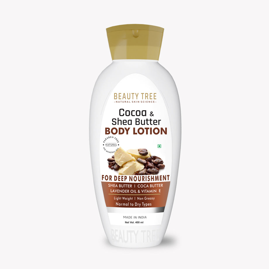 Beauty Tree Cocoa & Shea Butter Body Lotion Moisturizer | For Glowing & Soft Skin | For Women & Men 400 ml