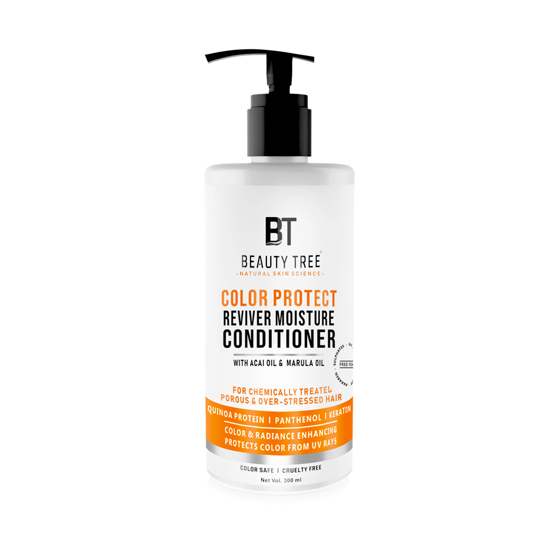 Beauty Tree Color Protect Reviver Moisture Conditioner With Quinoa Protein With Quinoa Protein, Acai & Marula Oil | Color & Chemically Treated Hair Conditioner For Women & Men 300 ml