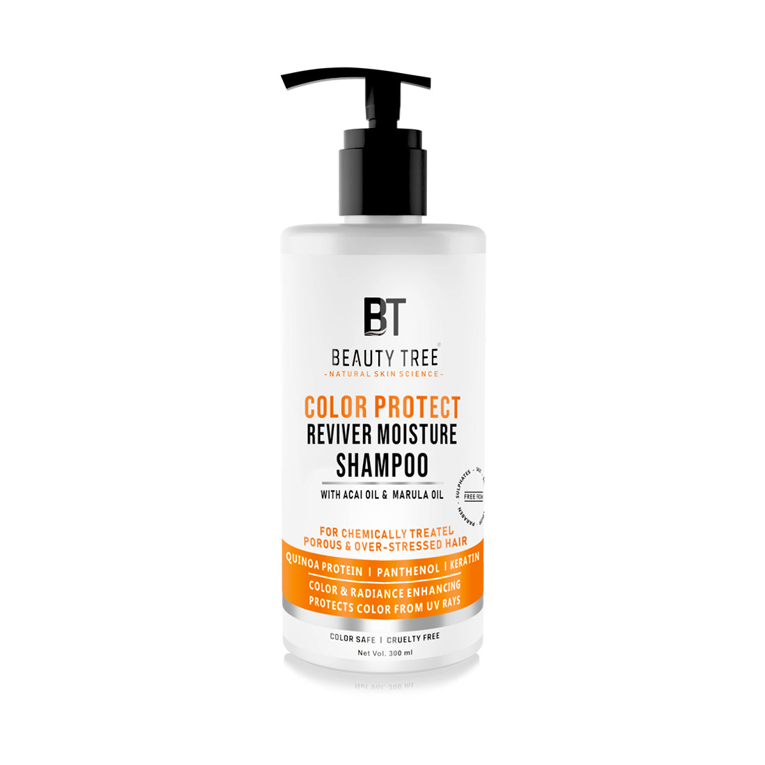 Beauty Tree Color Protect Reviver Moisture Hair Shampoo With Quinoa Protein, Acai & Marula Oil | Color & Chemically Treated Hair Shampoo For Women & Men 300 ml