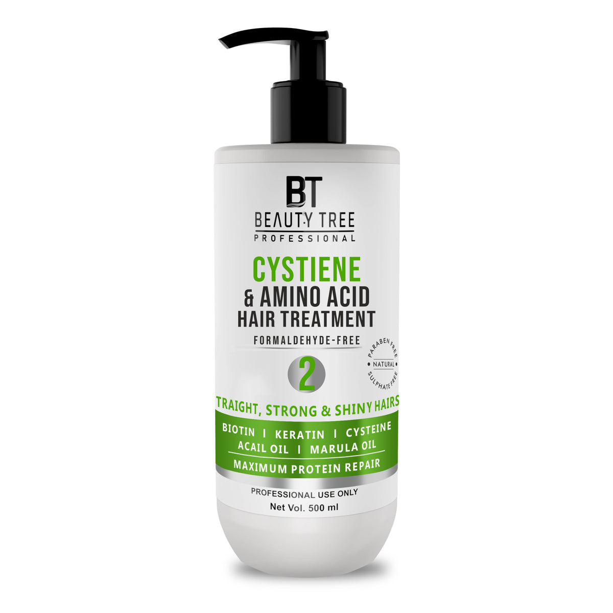Beauty Tree Cysteine Keratin Hair Treatment For Damage Repair | For Salon Smooth Straight hair | Formaldehyde Free | Smell Free For Women & Men 500 ml