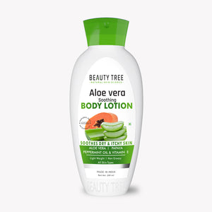 Beauty Tree Skin Aloe Vera Body Lotion with Aloe Vera & Papaya | Hydrating Moisturizing Soothing Skin | For Women & Men 400 ml