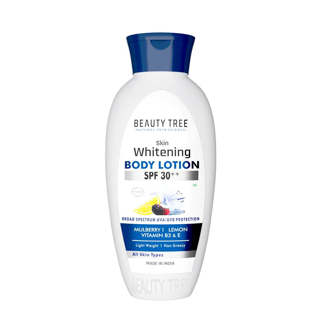 Beauty Tree Whitening Body Lotion SPF 30++ Body Lotion Mulberry, Lemon Oil & Vitamin E & B3 | For Skin Lightening | SPF Lotion | Women & Men 400 ml