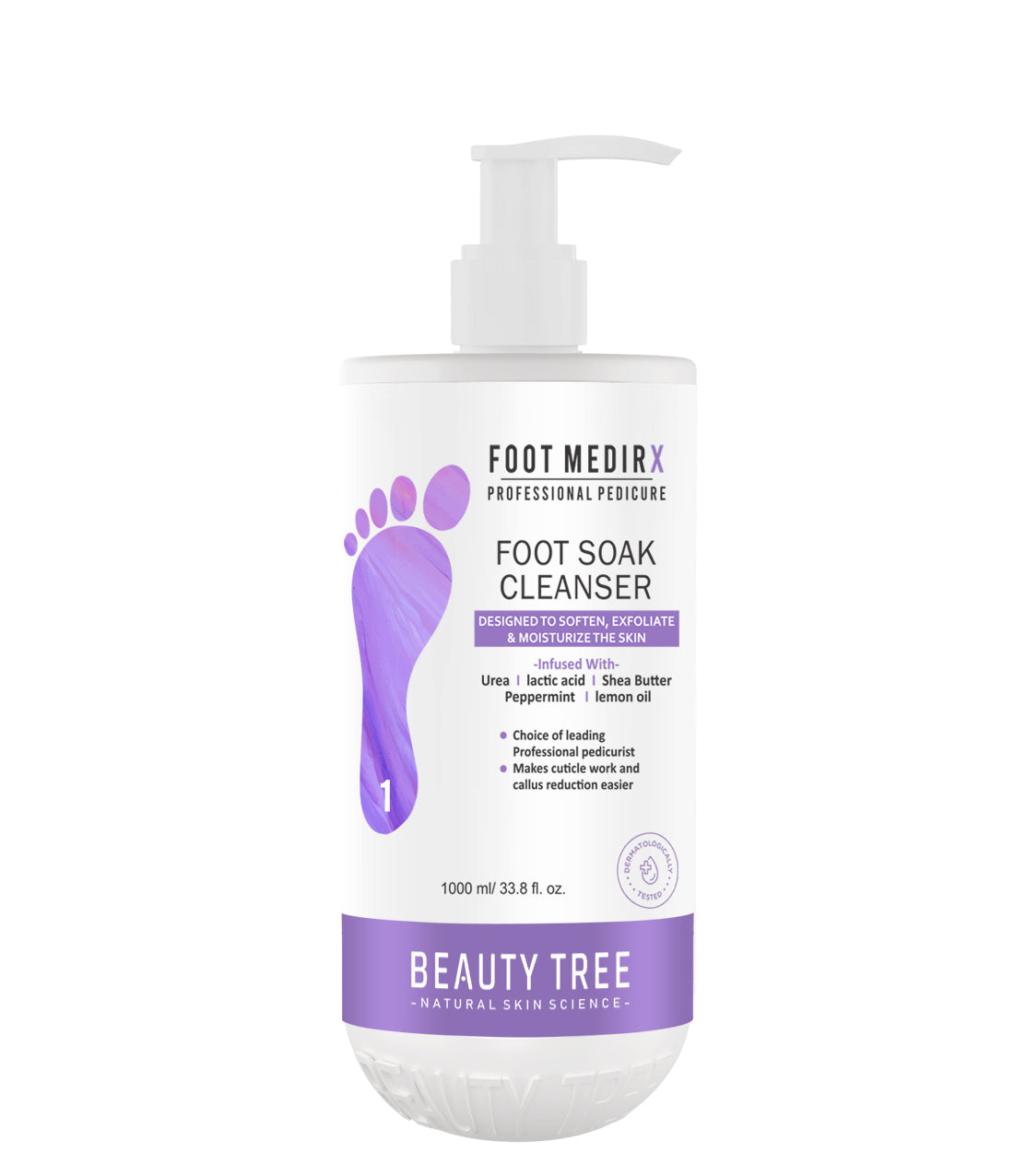 Beauty Tree Foot Medi RX Foot Soak Cleanser | With Urea & Lactic Acid | Feet Dead Skin Remover | Cracked Heel Formula 1000 ml