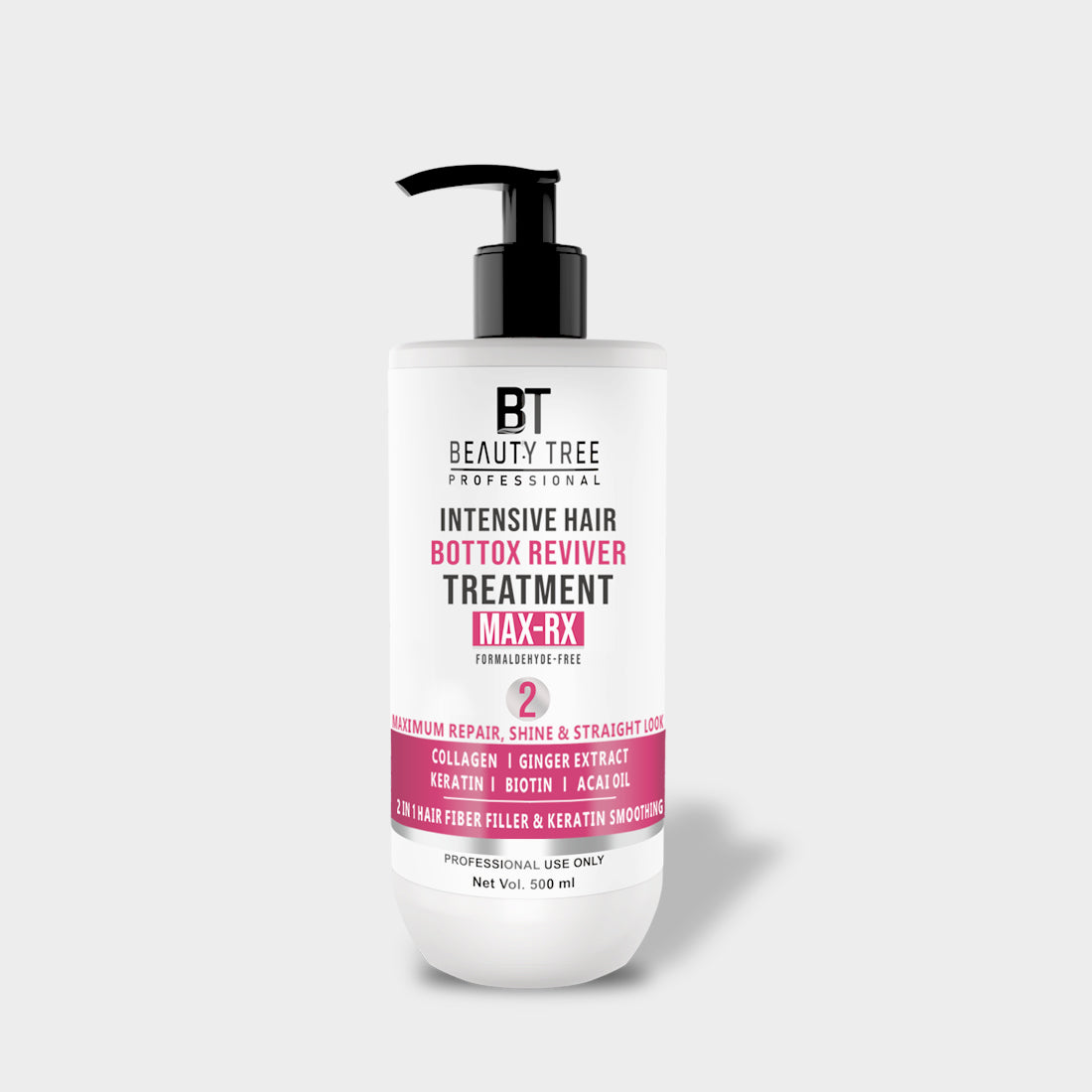 Beauty Tree Same Day MAX RX Bottox Professional Hair Treatment Protect Color, Repair Damaged, Fragile and Brittle Hair | For Women & Men 500 ml