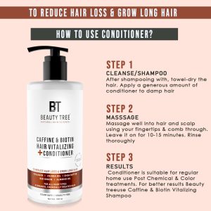 Beauty Tree Caffeine & Biotin Revitalize + Conditioner With Biotin & Onion Extract Reduces hair fall, promotes hair growth 300 ml