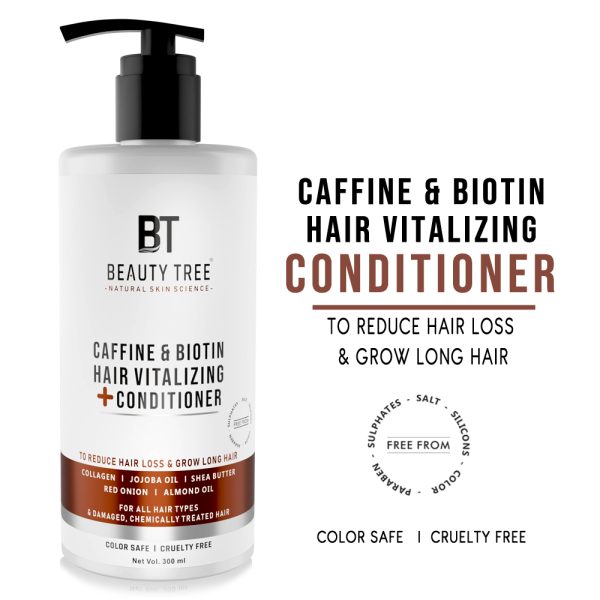 Beauty Tree Caffeine & Biotin Revitalize + Conditioner With Biotin & Onion Extract Reduces hair fall, promotes hair growth 300 ml