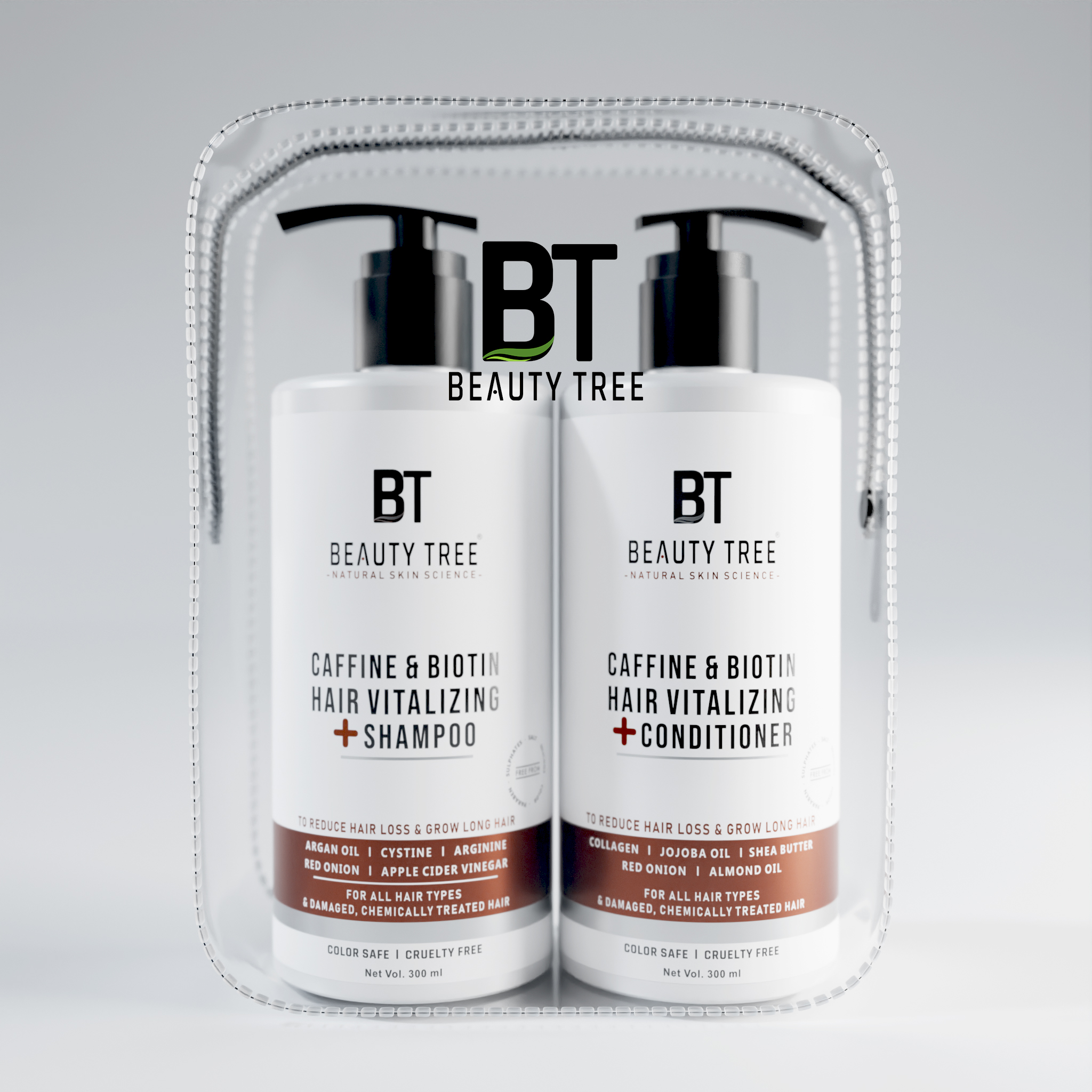 Caffeine Biotin Hair Vitalizing Shampoo & Conditioner 600(300X2) ml -  Beauty Tree