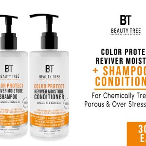Beauty Tree Color Protect Reviver Moisture Shampoo & Conditioner 600 With Quinoa Protein, Acai & Marula oil to Protect Color & Repair Damaged Hair (300X2)ml