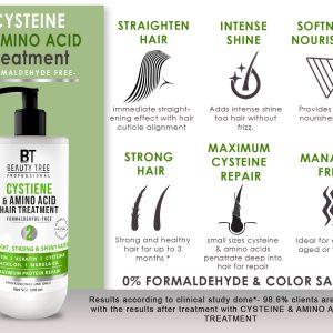 Beauty Tree Cysteine Keratin Treatment For Damage Repair Chemically treated and Straight hair 500 ml
